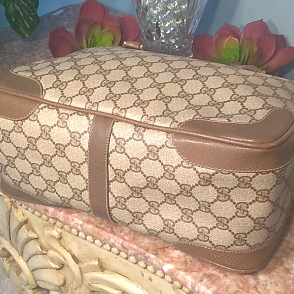 RARE GUCCI~GG~ HANDBAG with SHOULDER STRAP~BROWN - Picture 6 of 15